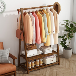 Floor Hanger Foldable Coat Rack Bedroom Household Hanger Simple Storage Rack Solid Wood Clothes Hanger Hood Rack
