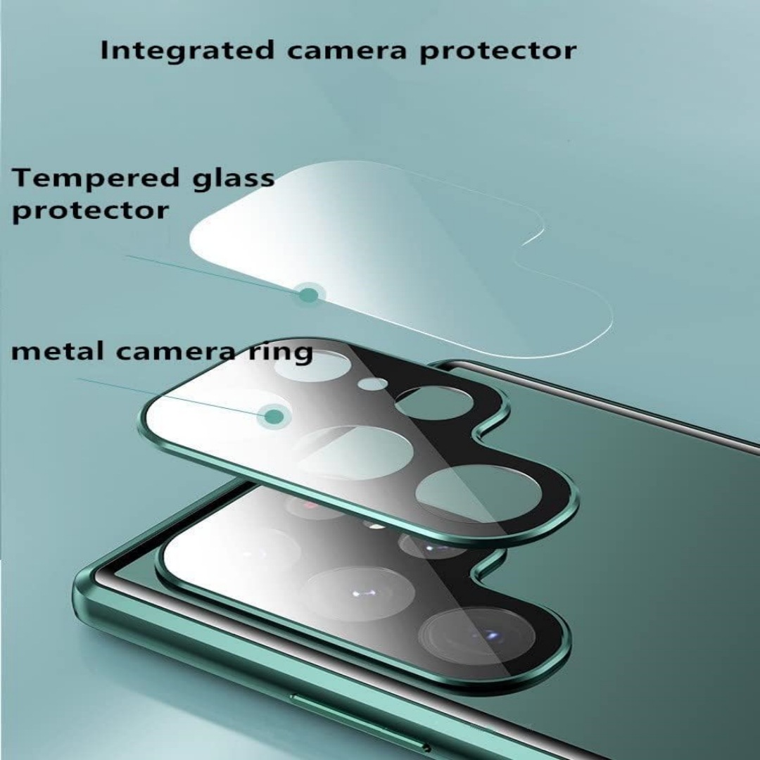 Funda magnética de doble cara de vidrio y metal para teléfono móvil Samsung S25 Ultra, compatible con S24, con protección anticaídas.