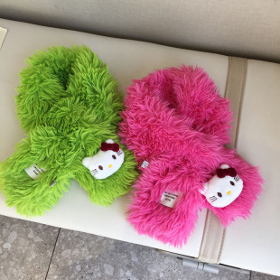 New Children's Scarf Autumn and Winter Thickened Warm Long Hair Cute Small KT Baby Scarf Children's Scarf Small Wool Collar