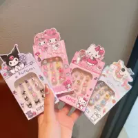 Детские наклейки для ногтей Sanrio, милые водонепроницаемые съемные наклейки Kuromi для девочек, самоклеящиеся наклейки для дизайна ногтей для девочек