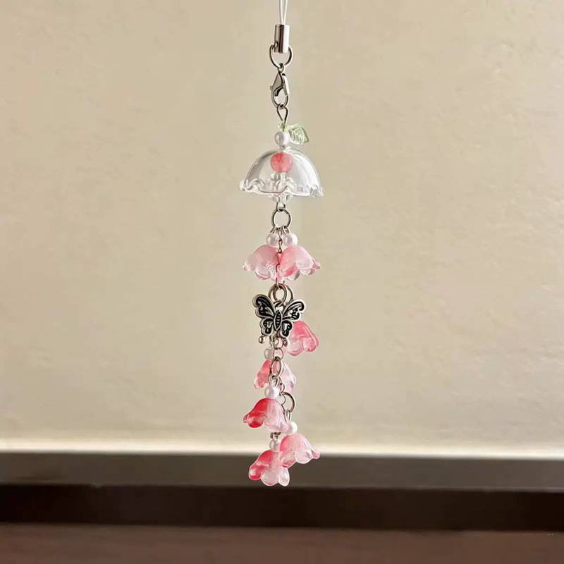 Lily of the Valley Glass Wind Chime - Versatile, Fresh, Sweet Style - Phone Chain, Bag Keychain, Pendant for Women Lily of the Valley Glass Wind Chime - Versatile, Fresh, Sweet Style - Phone Chain, Bag Keychain, Pendant for Women