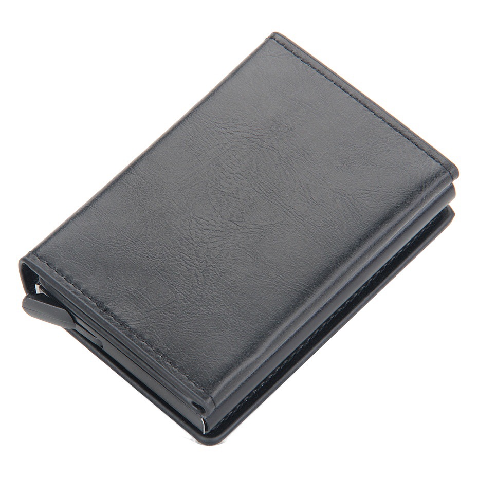 Baellerry Men's Aluminum Box Magnetic Card Holder European and American Retro Multi-Card Slot Elastic Card Anti-Magnetic Card Holder Card Holder Wholesale