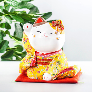 Japanese pharmacist kiln kimono lucky cat large ceramic ornaments opening birthday wedding housewarming creative gift