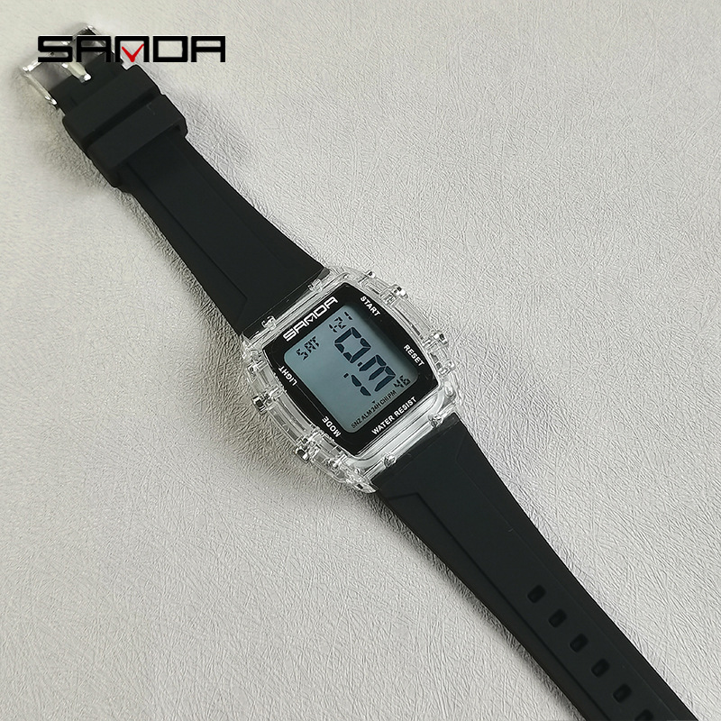 SANDA multifuncional barril de vino tipo reloj electrónico al aire libre para hombres y mujeres estudiantes reloj deportivo de moda reloj impermeable