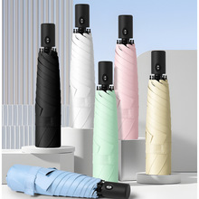 免折叠记忆贴片伞自动伞开收遮阳防晒晴雨两用伞黑胶太阳伞易收伞