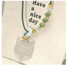 新中式白色面具狐狸吊坠编织项链国风新款设计可爱灵动潮百搭颈链