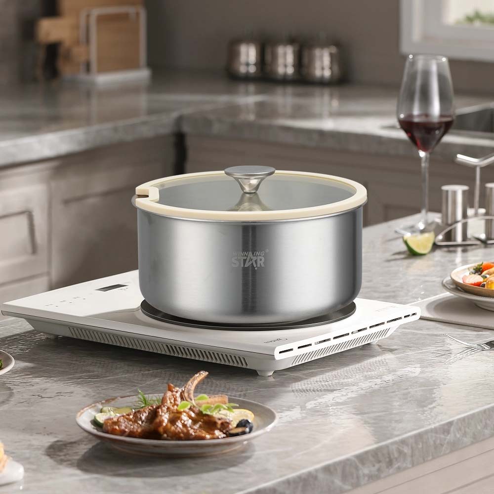 Winning star olla de sopa doméstica de comercio exterior olla de leche mango de olla de acero inoxidable 304 desmontable juego de cinco piezas