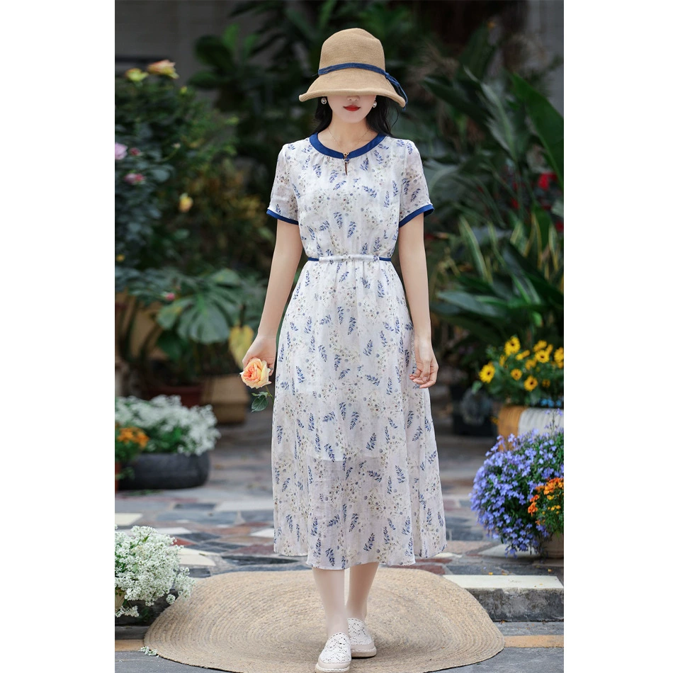 2021 летнее Новое Оригинальное женское платье с принтом рами контрастного цвета, женское художественное Платье на шнуровке