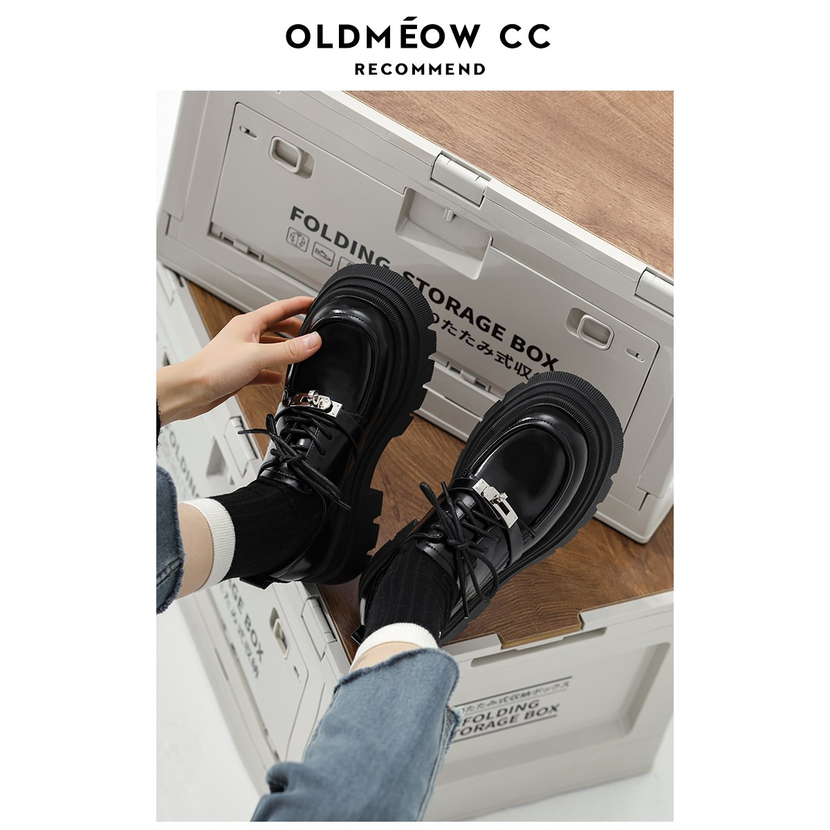 Zapatos de cuero negros de suela gruesa, nuevos tirantes de primavera y otoño, estilo británico, zapatos lofu, zapatos individuales altos, delgados y simples