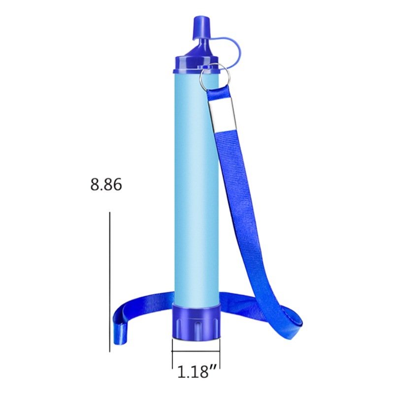 Fábrica al aire libre purificación de agua boca succión paja Filtro de purificación de agua portátil paja supervivencia al aire libre ultrafiltración purificador de agua