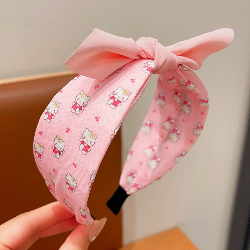 Bebé antideslizante no estrangular bandas de cabello para niñas bandas de cabello de borde ancho bandas de cabello para niños Kulomi arco bandas de cabello