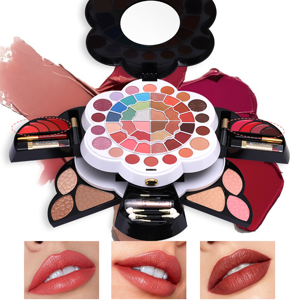 Wholesale of cross-border cosmetics, Amazon, European and American pearlescent and matte eyeshadow, blush, high-gloss lipstick, cosmetics and makeup sets undefined
