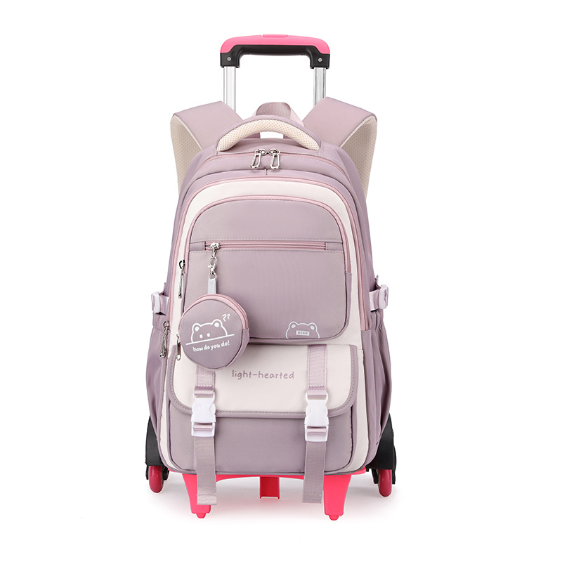 Mochila de tracción de pescado natural para estudiantes de secundaria de nicho multicapa de gran capacidad, mochila de tracción de hombro