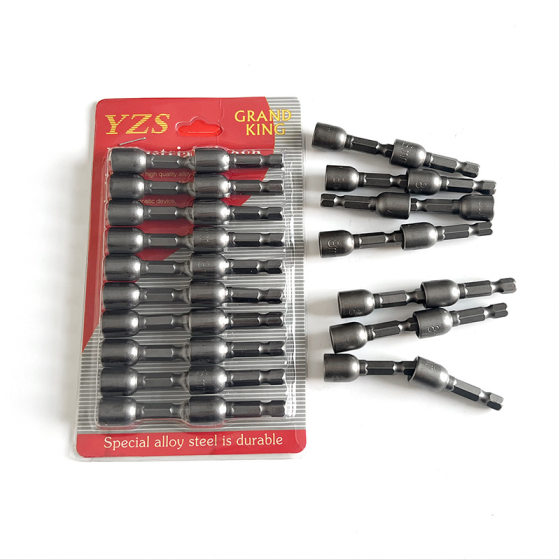 in stock strong magnetic wind batch socket industrial grade alloy steel nut removal hexagon socket electric wrench strong magnetic socket