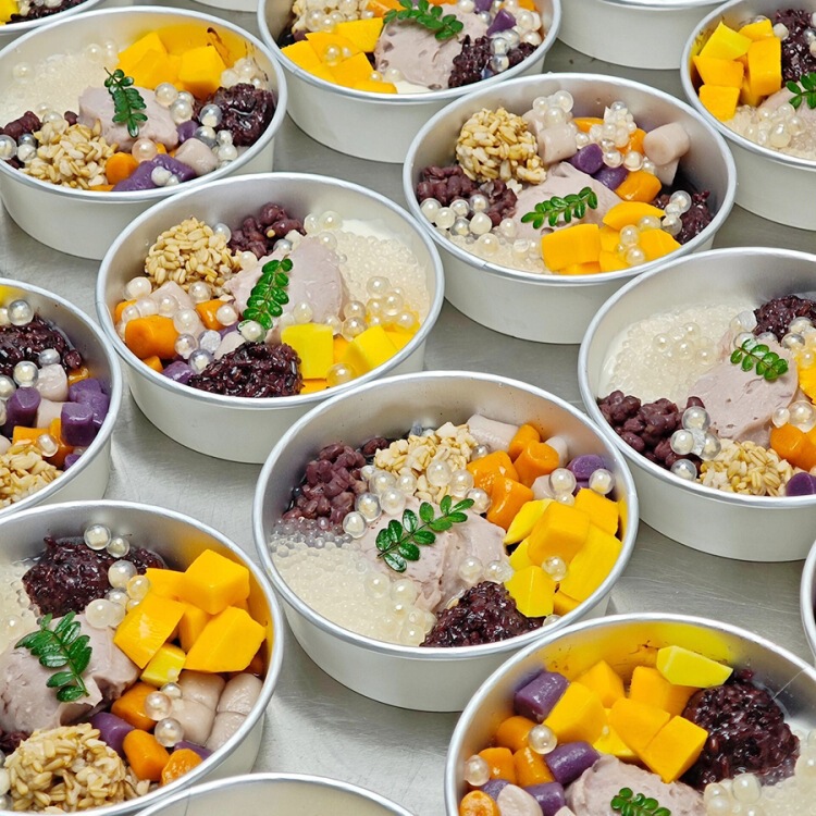 Taro Paste Coconut Milk Bowl Disposable Packaging Box Food-Grade White Aluminum Foil Bowl Dessert Pudding Shaved Ice Taro Paste Coconut Milk Bowl Disposable Packaging Box Food-Grade White Aluminum Foil Bowl Dessert Pudding Shaved Ice