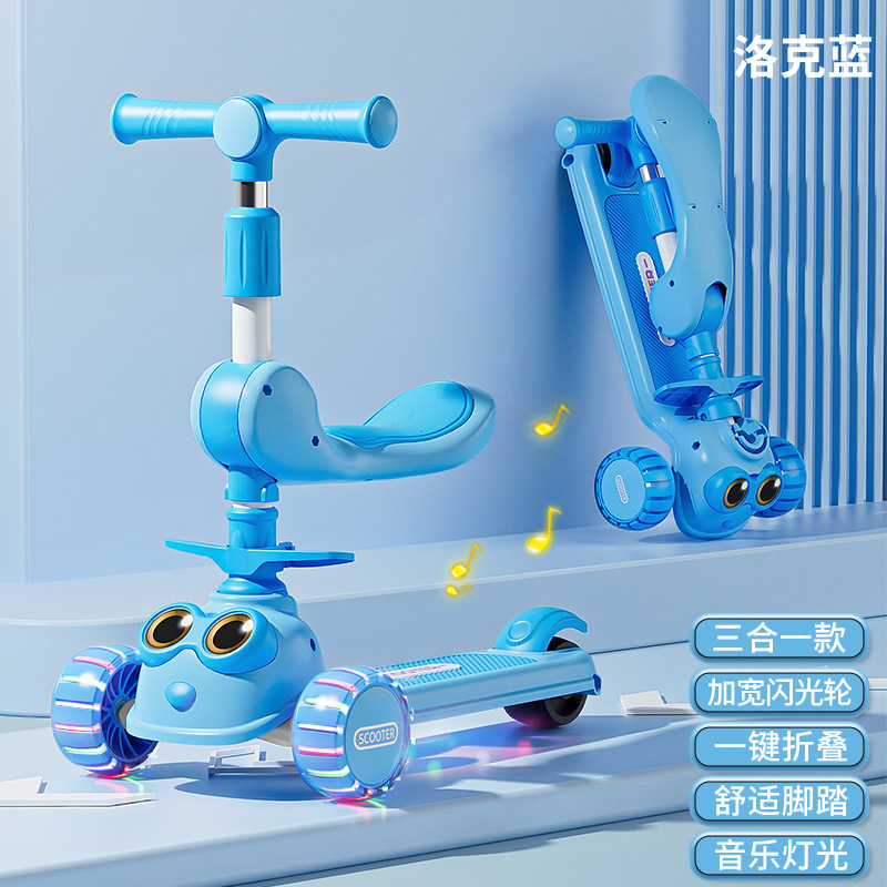 Scooter para niños 1-3-6-12 años, el bebé tres en uno puede sentarse en un niño resbaladizo, tesoro femenino, coche de princesa