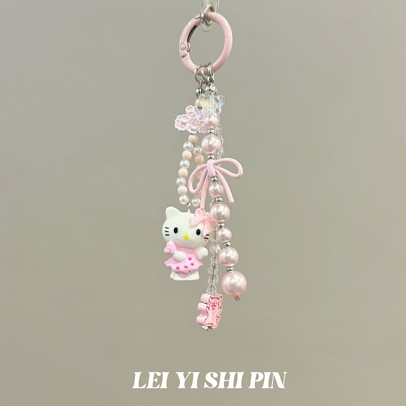 [蜜桃乌龙]新款甜美串珠设计感小众精美手机链高端串珠流苏手机链|undefined
