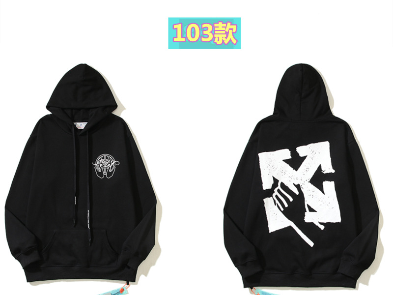 Marca de moda offwhite graffiti religioso pintura al óleo impresión de flecha hombre y mujer suelta OW pareja alta calle hoodie abrigo