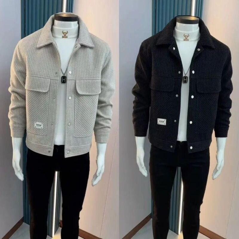 2025 Spring and Autumn Jackets Men's Korean Style Trendy Slim New Style Woolen Coats Casual Fashion Men's Jackets