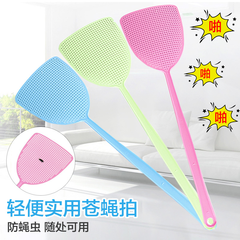 Thickened Mesh Plastic Fly Swatter, Durable Summer Household Mosquito Swatter with Extended Handle for Killing Flies