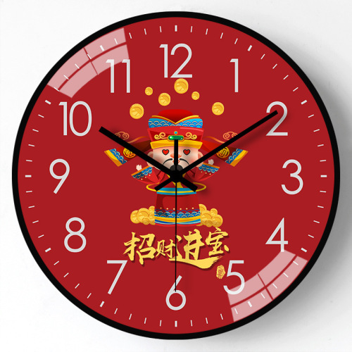 【12英寸30cm】新中式招财进宝钟表客厅家用简约创意中国风时钟
