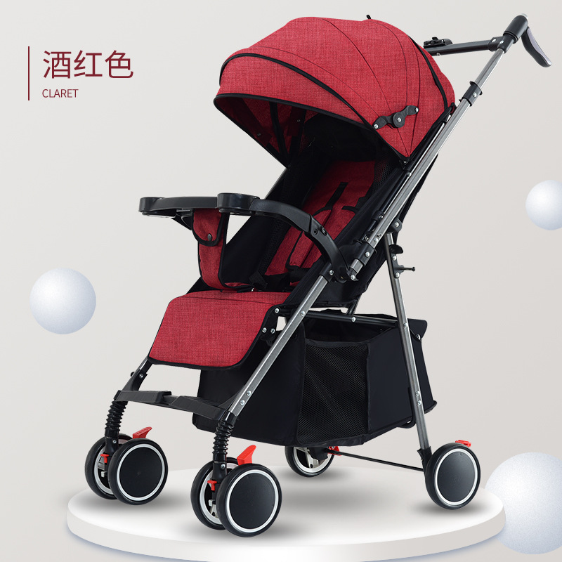 Cochecito de bebé portátil de dos vías de un clic plegable amortiguador 0 a 3 años de edad bebé excursión simple paraguas cochecito