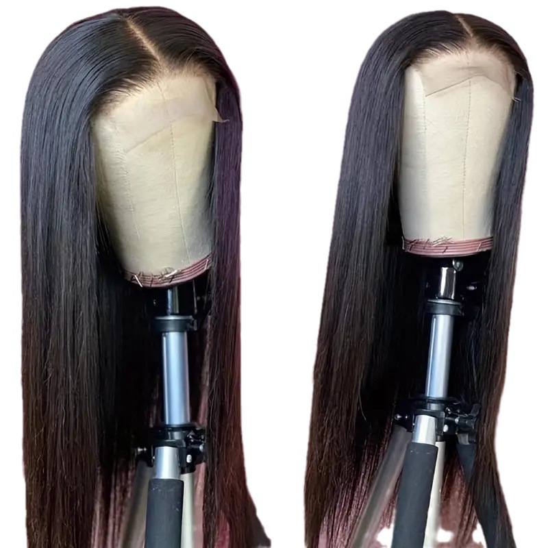 New Style Wig Center Part Long Straight Hair Lace Front 13 X 4 Full Head Synthetic Wig_voghion.com