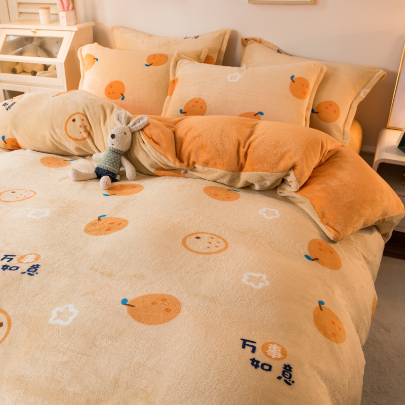 新品秋冬牛奶绒四件套宝宝绒法莱绒水晶绒雪花绒魔法绒厂家批发