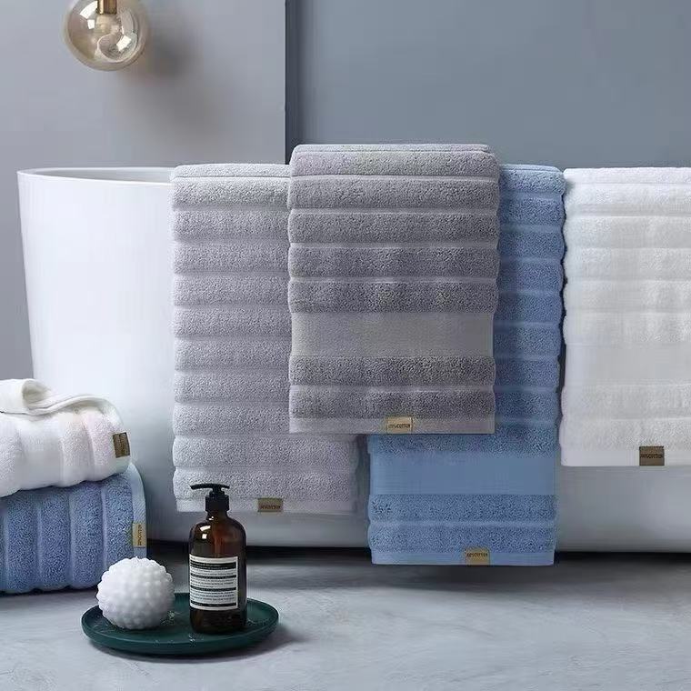 Hotel Household Adult Couple Model Thickened High-End Light Luxury Solid Color Lint-Free and Stain-Resistant Bath Towel Towel Gift Set