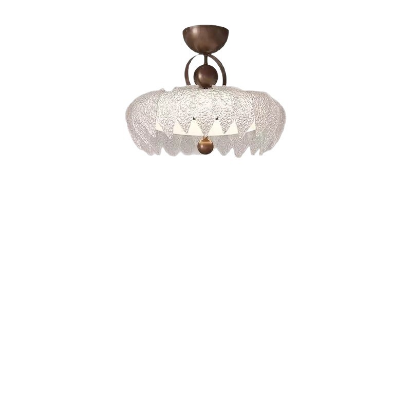 [Seleccionado] Lámpara de techo de estilo antiguo francés, luz americana de lujo, vidrio de cristal retro, LED, luz de protección ocular de espectro completo