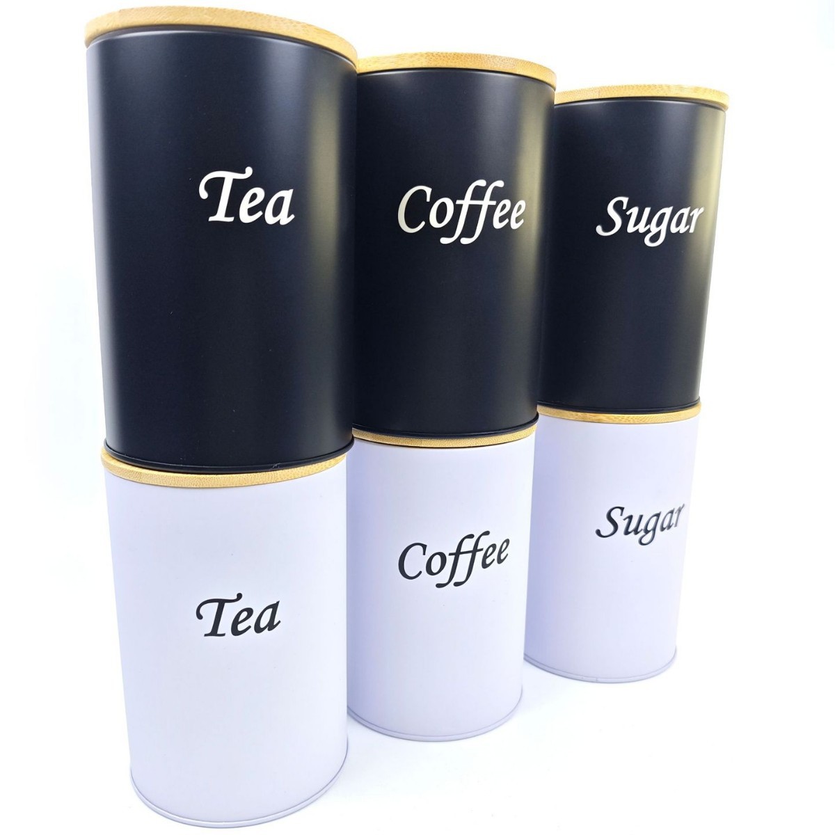 Tapa redonda de bambú y madera, lata de hierro puntual, té de café, sello de azúcar, tapa de bambú, lata de hierro, almacenamiento ecológico, lata de metal creativa