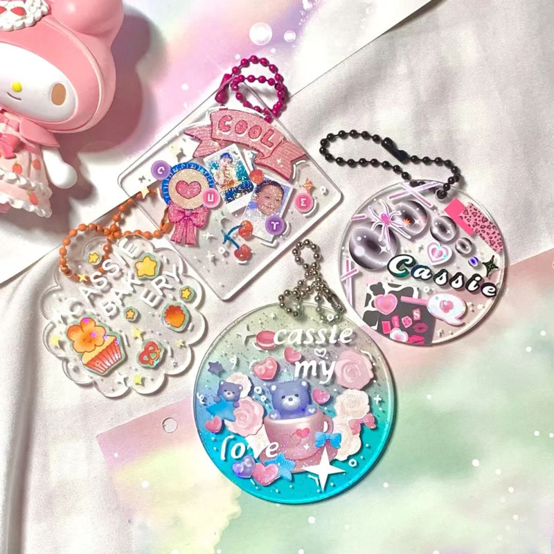 Wholesale transparent acrylic goo plate gradient goo card goo Chuck piece this creative diy acrylic keychain Wholesale transparent acrylic goo plate gradient goo card goo Chuck piece this creative diy acrylic keychain
