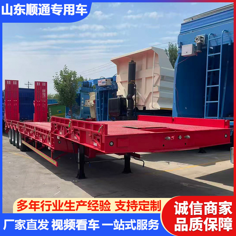 17m Multi-Axis Lowbed Trailer for Large Equipment Transport, Transport of Excavators and Loaders, Heavy Construction Machinery