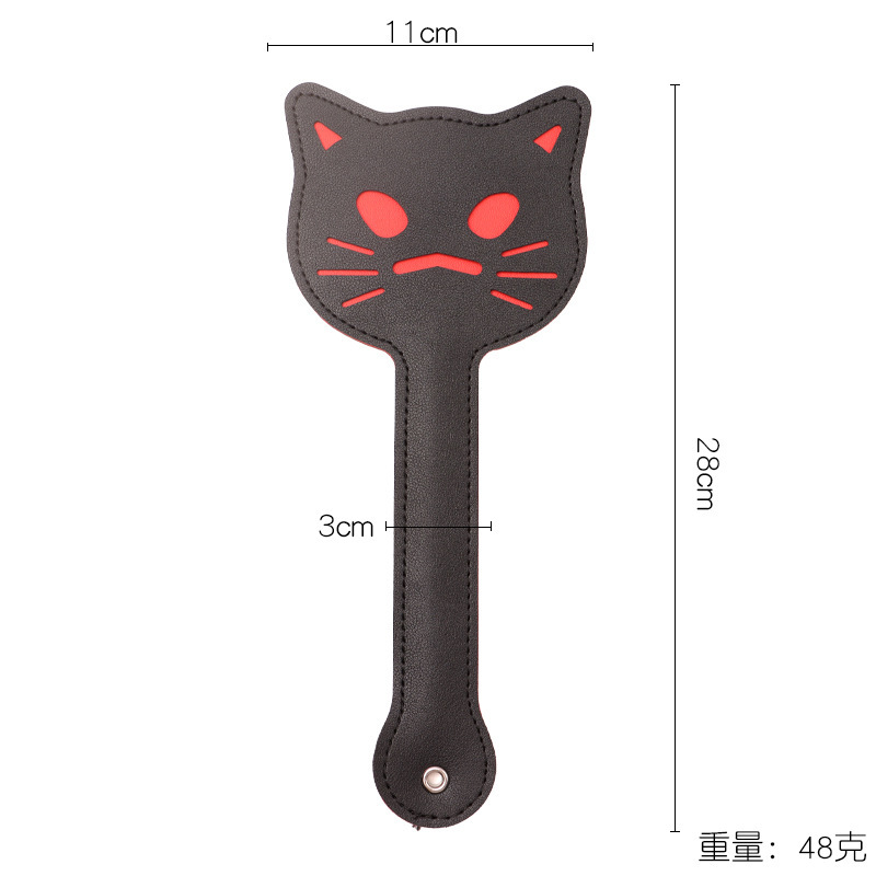 Leather Spanking Paddle with Rivets, Long Handle, Adult Sensory Play Tool — detail image 14