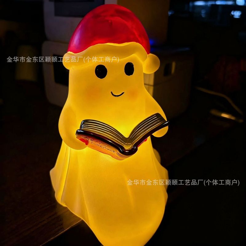 圣诞节新品Cute Ghost Reading Book Lamp可爱鬼读书灯万圣节摆件|undefined