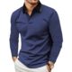 2025 New Men's Hot Sale New Long Sleeve POLO3D Digital Printing Simple All-match Lapel Casual POLO Shirt
