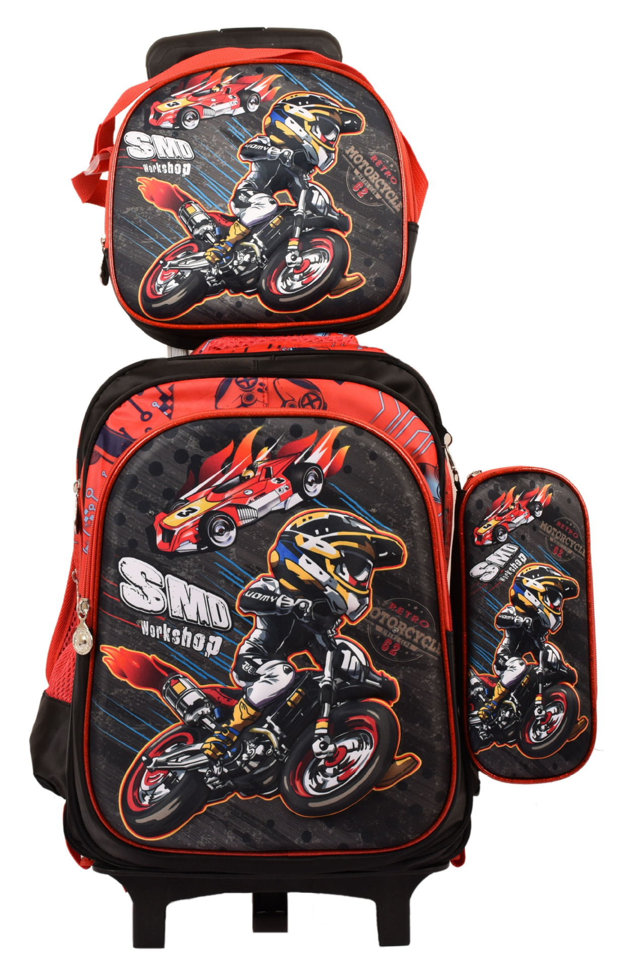 Mochila escolar fábrica 3D traje de tres piezas Shaodong escuela primaria al por mayor mochila de tres piezas de hombro de dibujos animados con protección de la columna