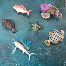 跨境仿真海洋动物模型石头鱼海星沙鯭鱼红鲷鱼比目鱼旗鱼装饰摆件