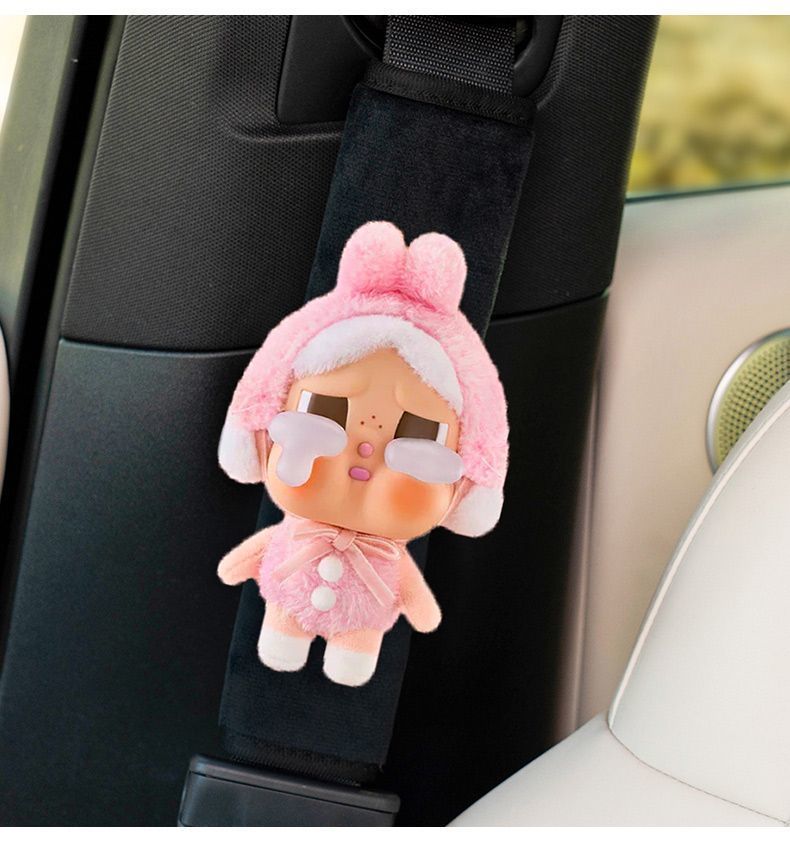 Crying Baby Car Seatbelt Shoulder Pad Cute Plush Doll Women's Special Car Interior Anti-Strangling Shoulder Strap Protector