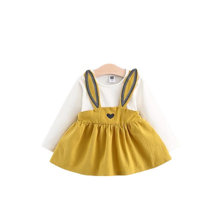 2022 autumn new Korean children's clothing, girls cute rabbit dress, baby baby princess dress 916