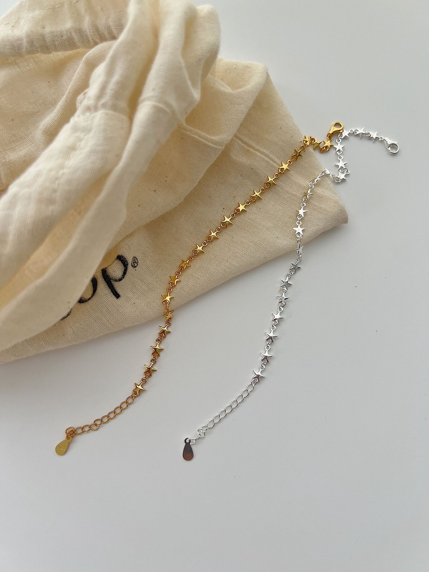 Star Pattern Women's Gender Plating Design 925 Sterling Silver Bracelets French Style IG Style