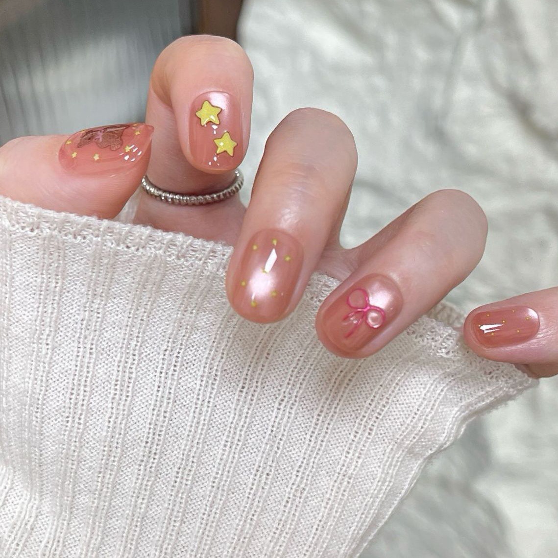 Usar uñas ojo gato manicure osos estrella adorable frijoles parches de uñas manicure al por mayor fabricantes blanqueadores