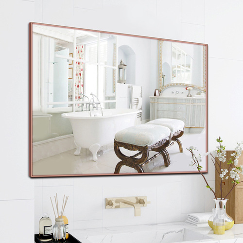 5YA1 wholesale aluminum alloy explosion-proof wall-mounted waterproof bathroom mirror wall-mounted framed bathroom toilet toilet