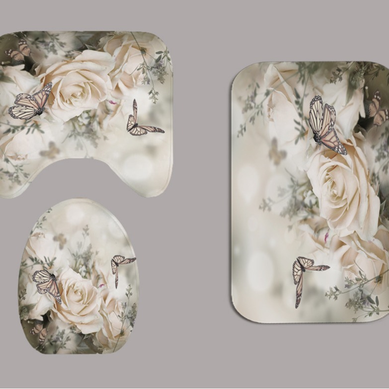 Comercio electrónico transfronterizo Venta caliente 3D Impresión digital impermeable poliéster baño flor Cortina de ducha fábrica suministro directo Cortina de ducha al por mayor