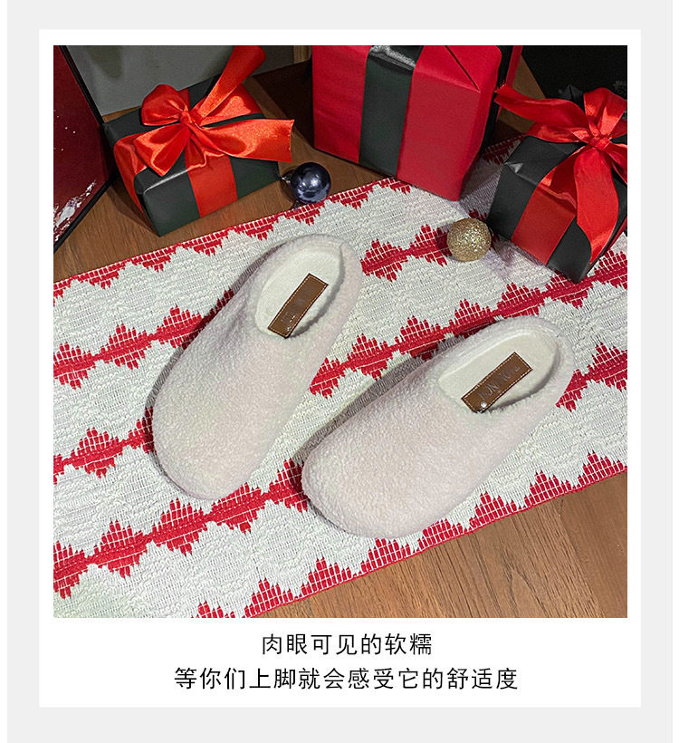 Dép lê nữ bít mũi lông xù giữ ấm, dép bông đi trong nhà và đi ngoài mùa đông — Màu nâu đậm, Màu trà sữa, Màu trắng sữa chi tiết 14