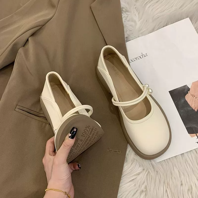 Одиночная обувь Мэри Джейн женская плоская подошва 2023 новая французская обувь Lefu модная нежная ретро дикая обувь на мягкой подошве