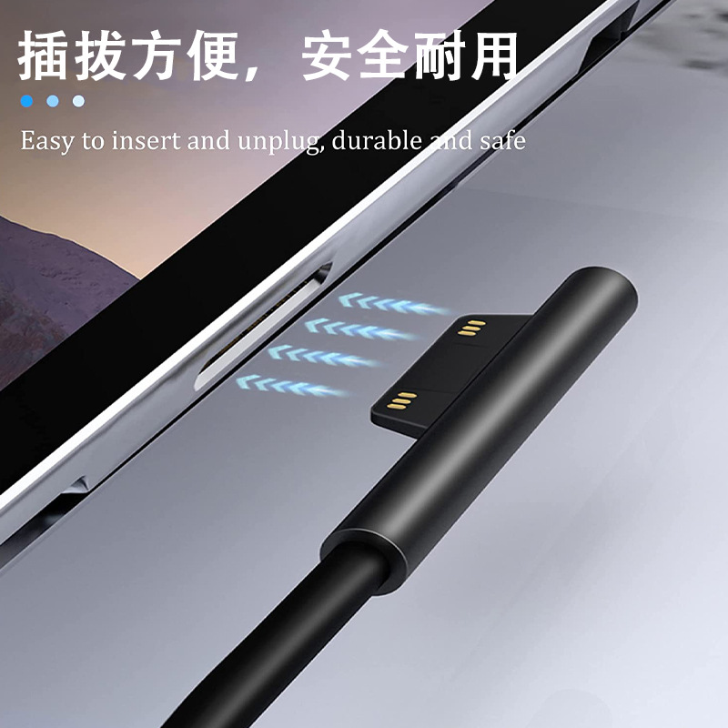 Adaptador de Corriente para Microsoft Surface Pro 6, Cargador Portátil, Carga Directa