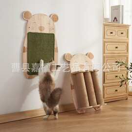 创意猫抓板猫玩具木质猫抓球磨爪宠物用品手缠剑麻绳实木爬架猫