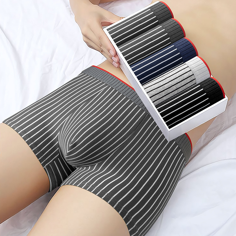 Pantalones íntimas de grafeno transpirables bajo cómodas rayas de ángulo plano pantalones cortos de cuatro ángulos adolescentes fuente fábrica al por mayor