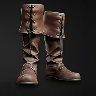 Amazon Cross-border Foreign Trade New European and American Retro Medieval Viking Knight Boots Pirate Renaissance Leather Boots